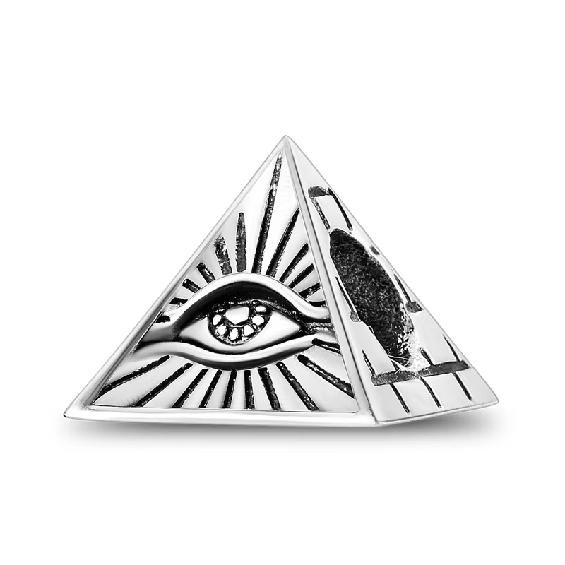 Pyramide de pharaon de Culture égyptienne antique, perles scarabée adaptées au Bracelet en argent 92