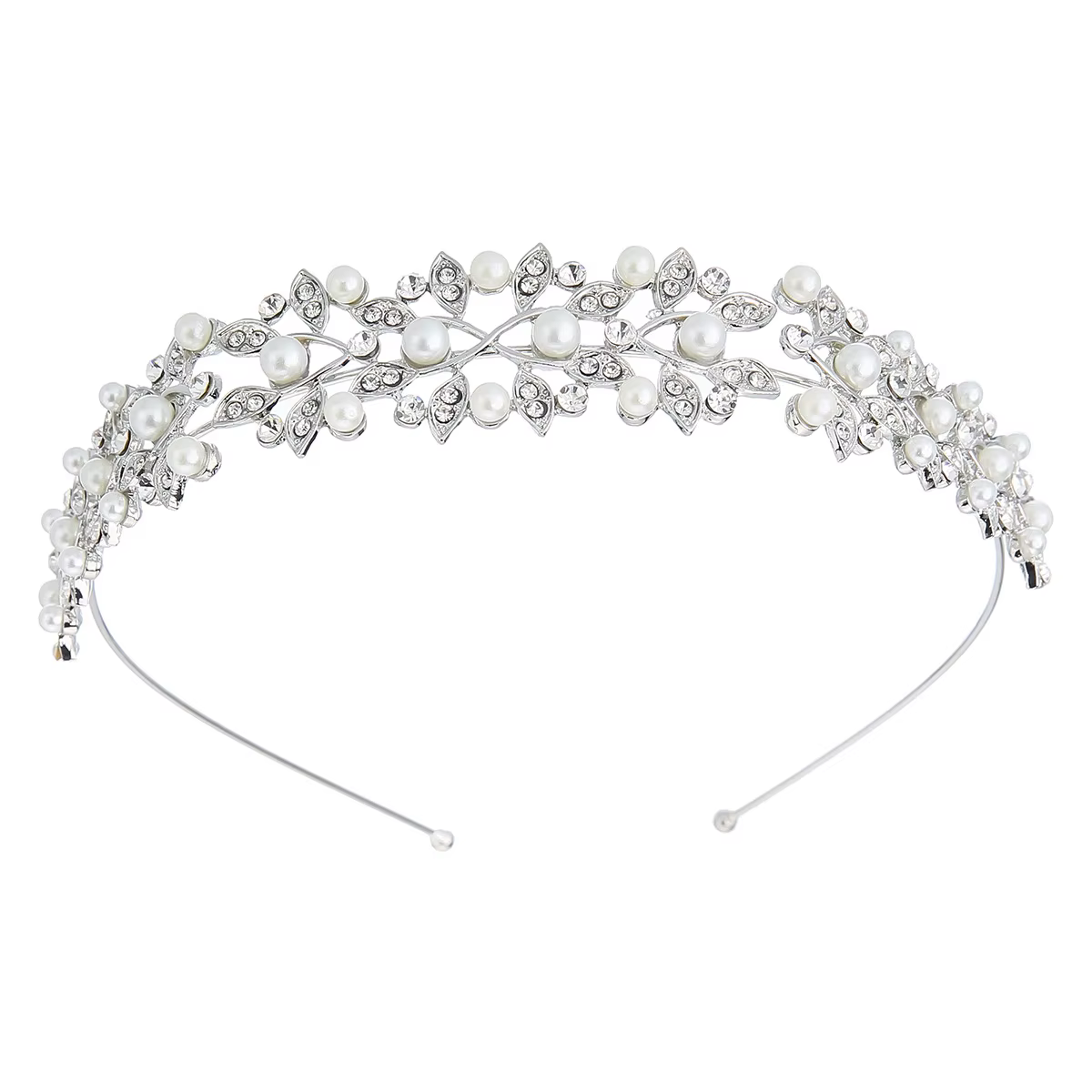 1 pièce Accessoire de cheveux de mariage élégant, serre-tête en perles argentées et strass, pour mar