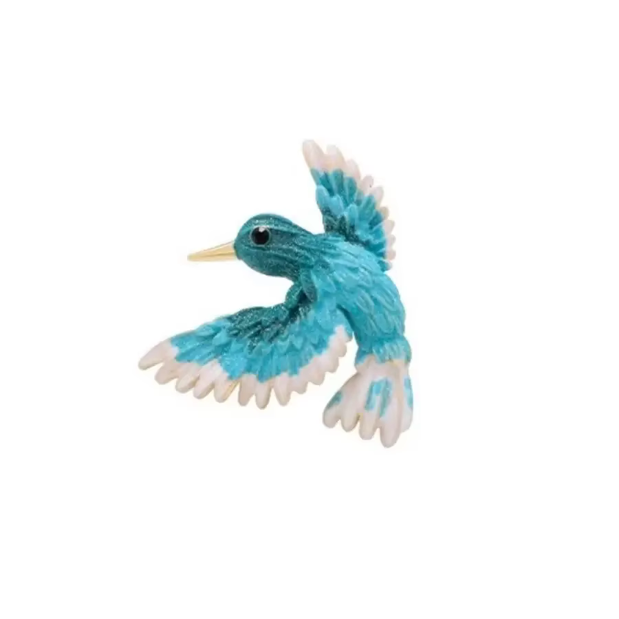 Broches colibri en alliage Vintage rose bleu pour femmes, broche d'oiseau en métal multicolore pour 