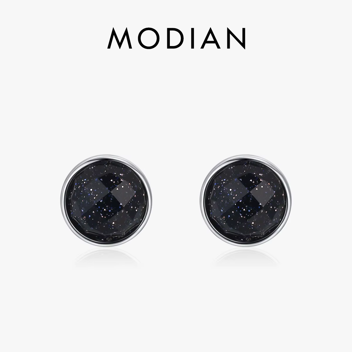 MODIAN-Boucles d'oreilles rondes en argent regardé 925 pour femme, Aventurine naturelle, Charme de f