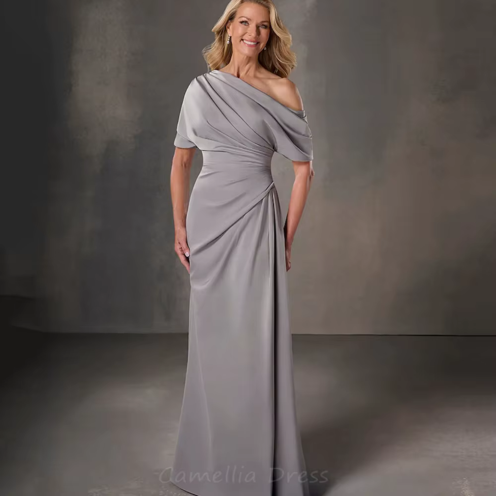 Robe personnalisée pour mère de la mariée, robe simple et élégante, à une épaule, style vintage, rob