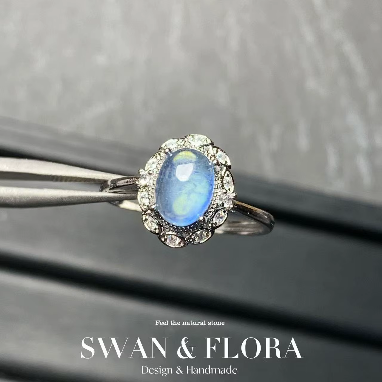 Bague aigue-marine naturelle MM, bijoux féminins réglables, cadeau pour femmes, vente en gros, haute