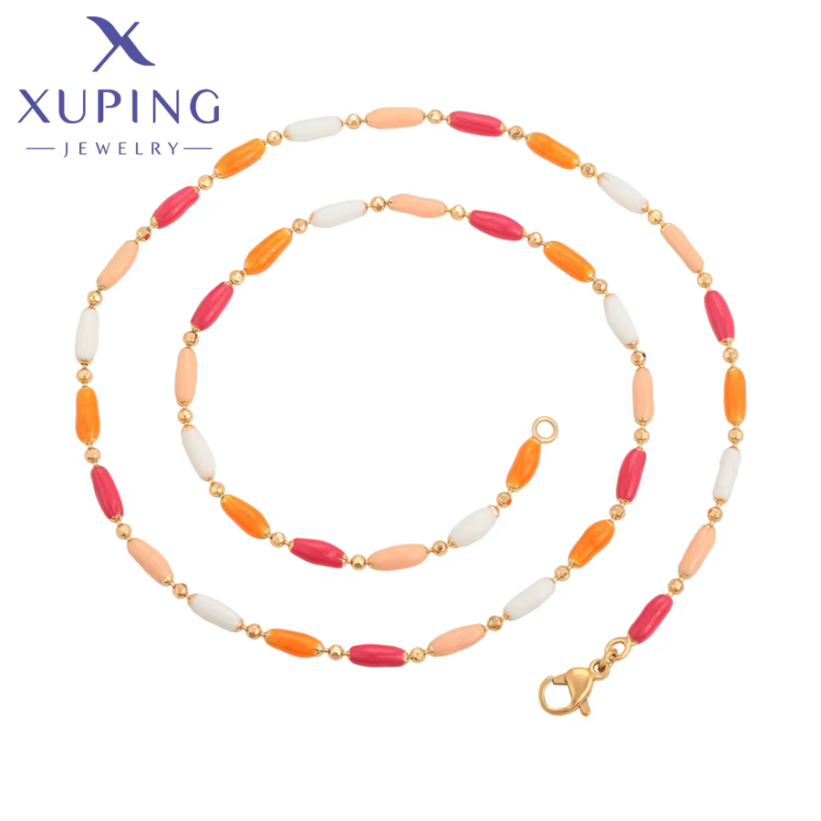 Xuping Jewelry – collier multicolore de 45cm, couleur or, cadeau exquis pour femmes, nouvelle collec