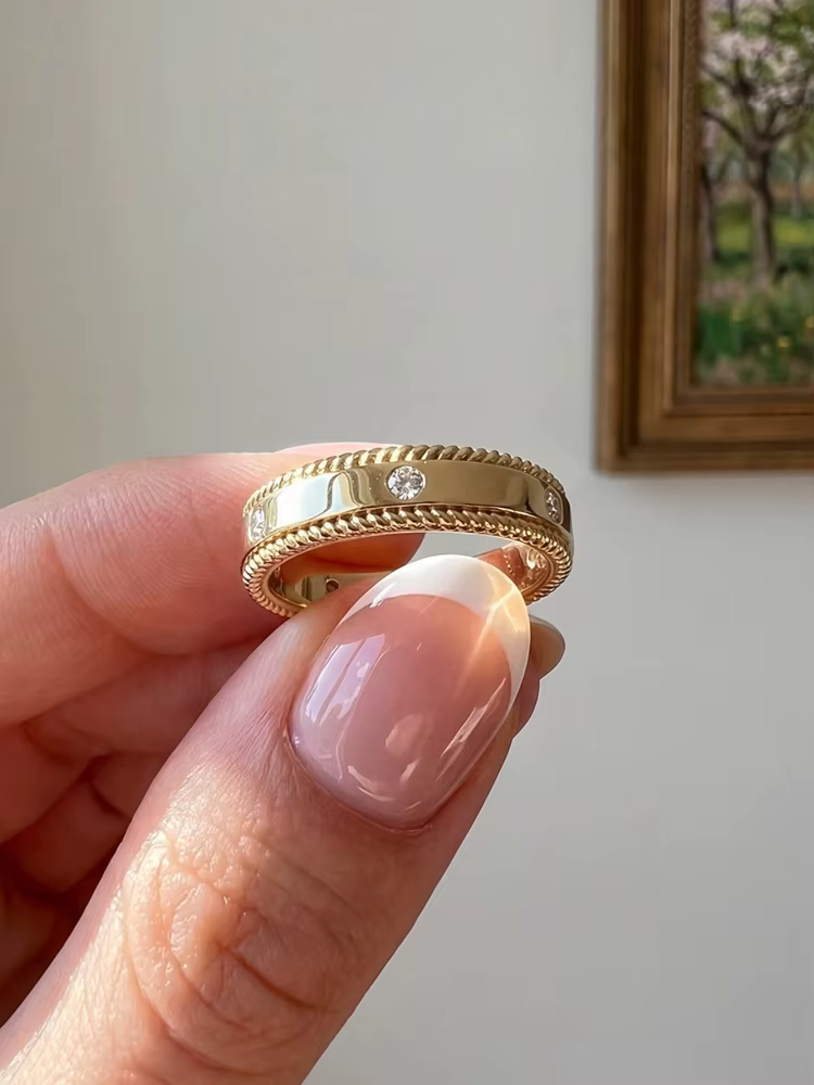 Bague en argent Sterling 925 pour femmes, classique, Vintage, ronde, en Zircon doré, pour fiançaille