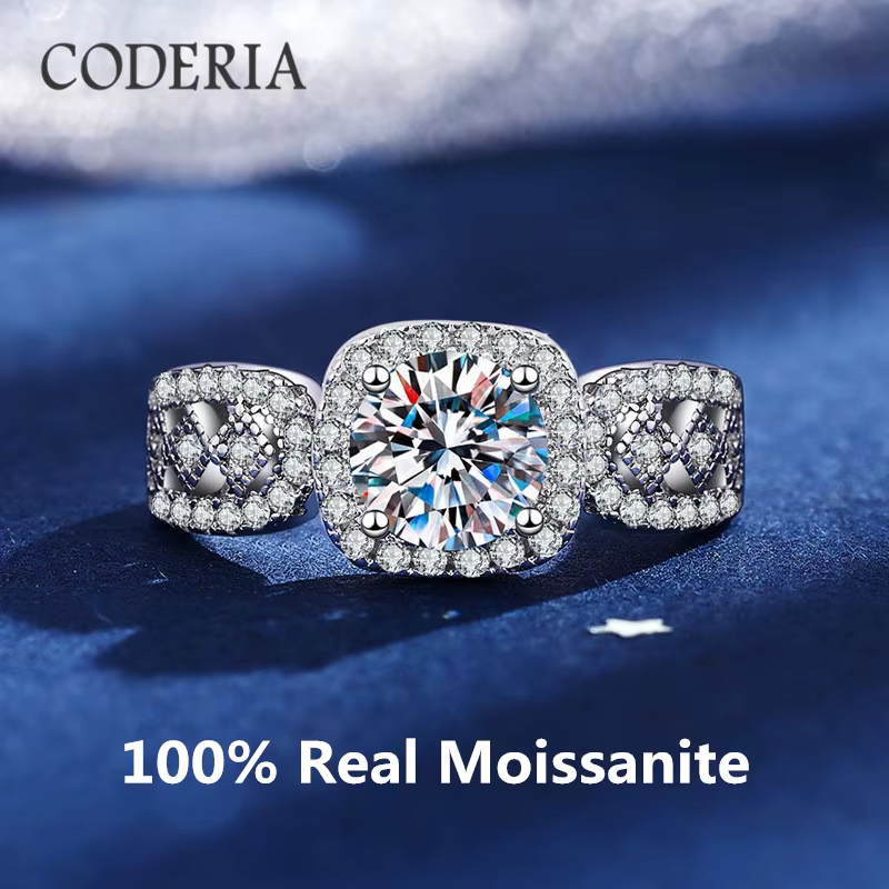 Bague en dentelle vintage pour femme, document D, 1 carat, VVS Moissanite, proposition de luxe, band