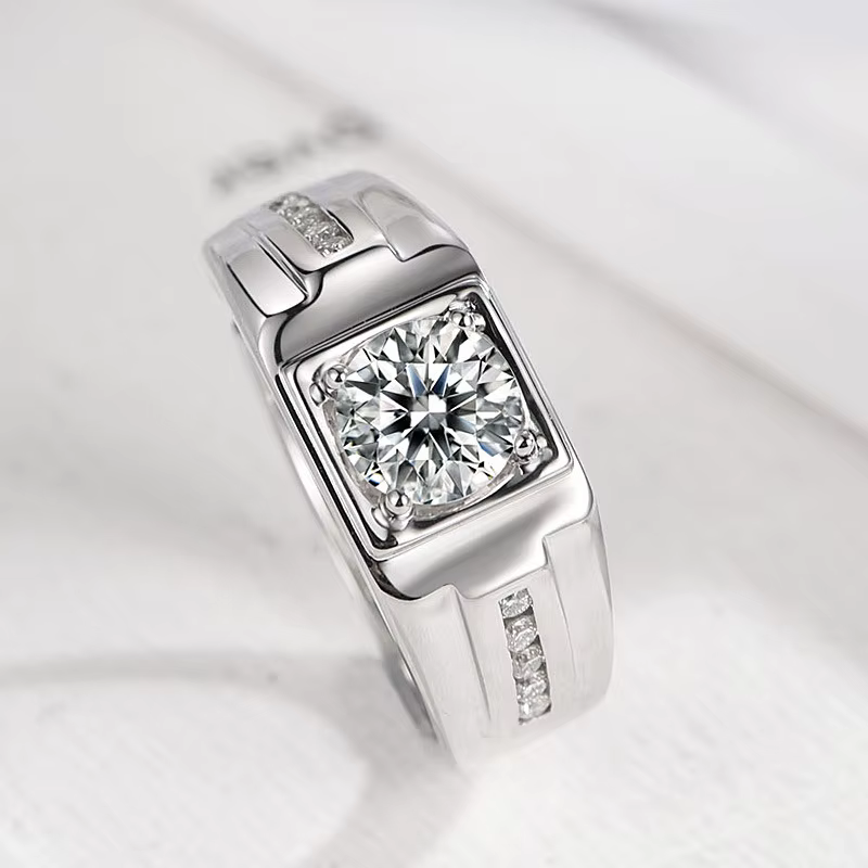 Bague en argent Sterling 925 pour hommes et femmes, Moissanite 1ct, bijoux de luxe de mariage, brelo