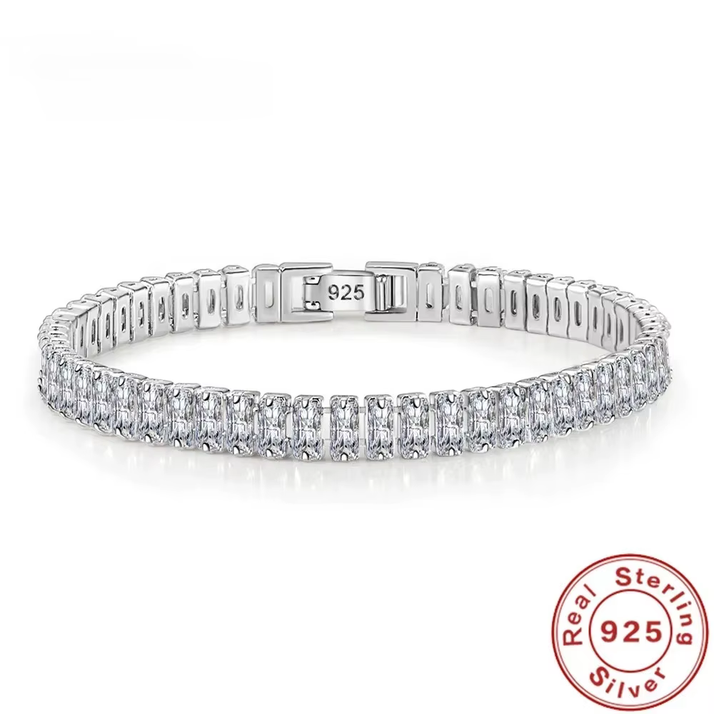 Bracelet Noble en argent Sterling 925, cristal de Zircon élégant, bijoux fins pour femmes et filles,