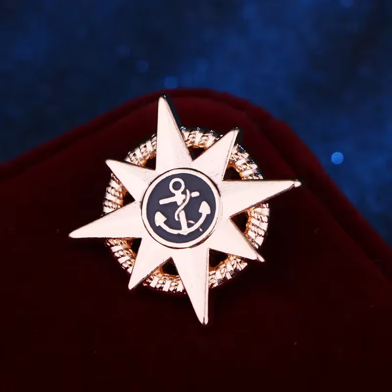 Broche étoile ancre Vintage, broches et broches en métal pour hommes, costume, chemise, Badge, col, 