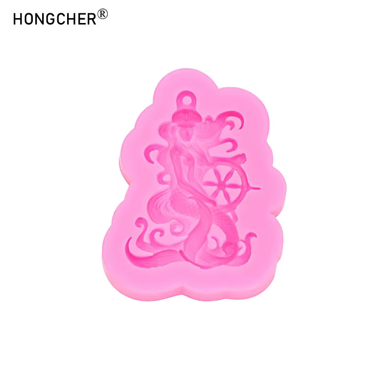 Sirène résine bijoux boucles d'oreilles pendentif Silicone moule bricolage à la main Art porte-clés 