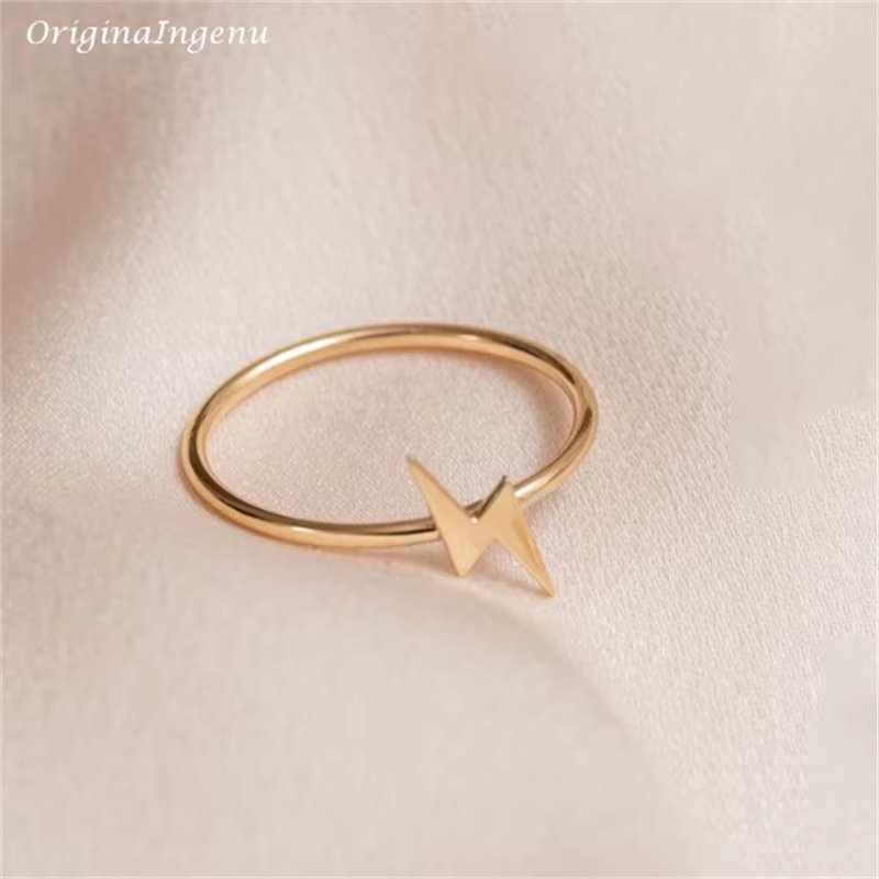 Bague de pluie remplie d'or 14 carats pour femme, personnalisée, faite à la main, bijoux minimaliste