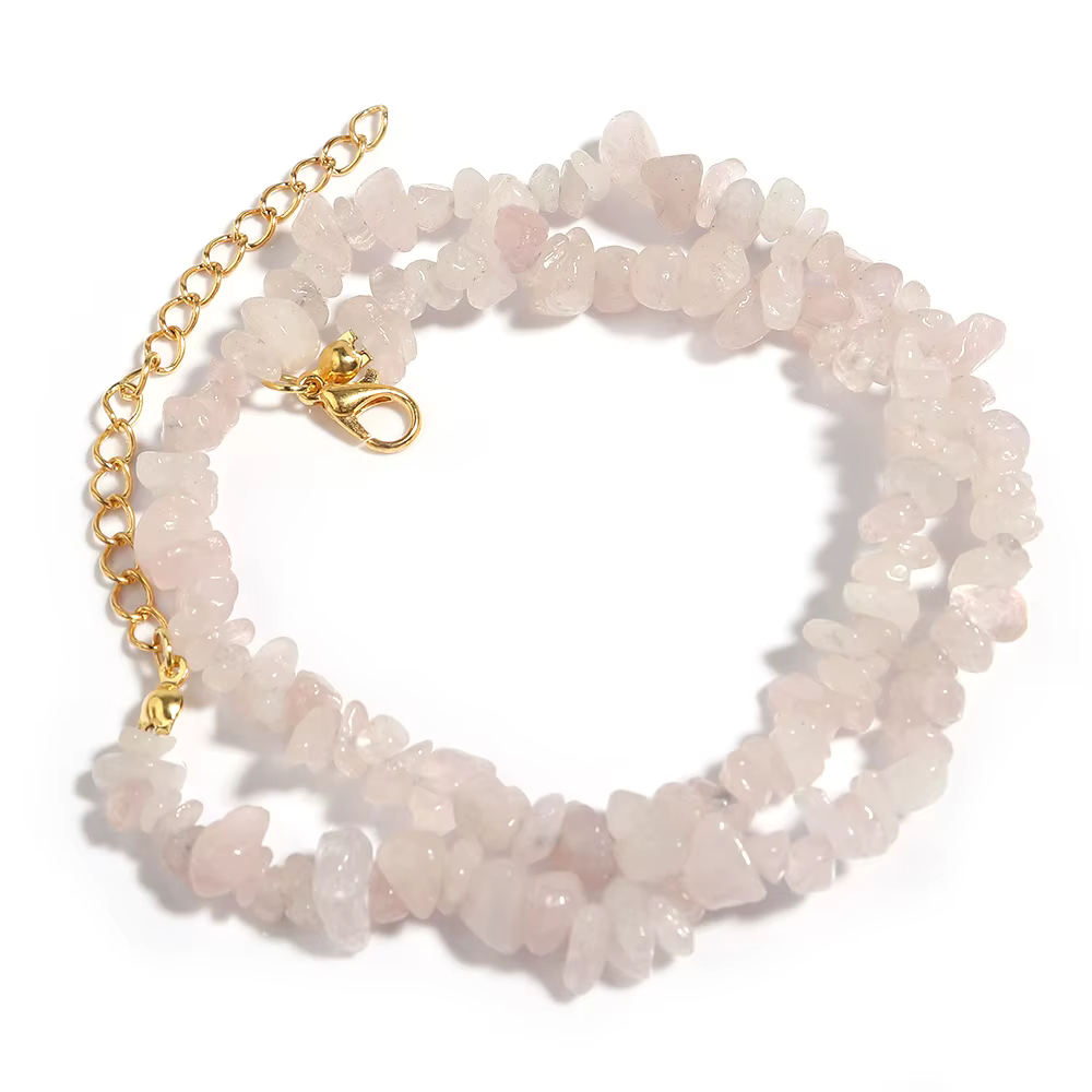 Collier ras du cou en pierre naturelle pour femmes, gravier de guérison irrégulier, aigue-marine, cr