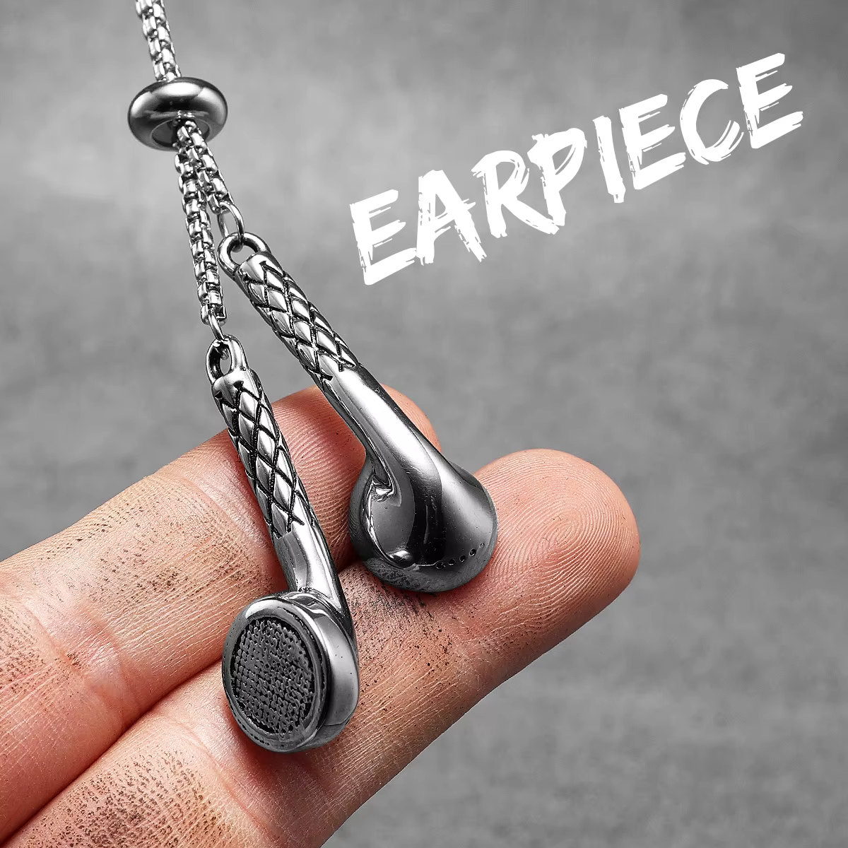 Écouteurs filaires en acier inoxydable pour hommes et femmes, collier avec pendentif, bijoux punk, a