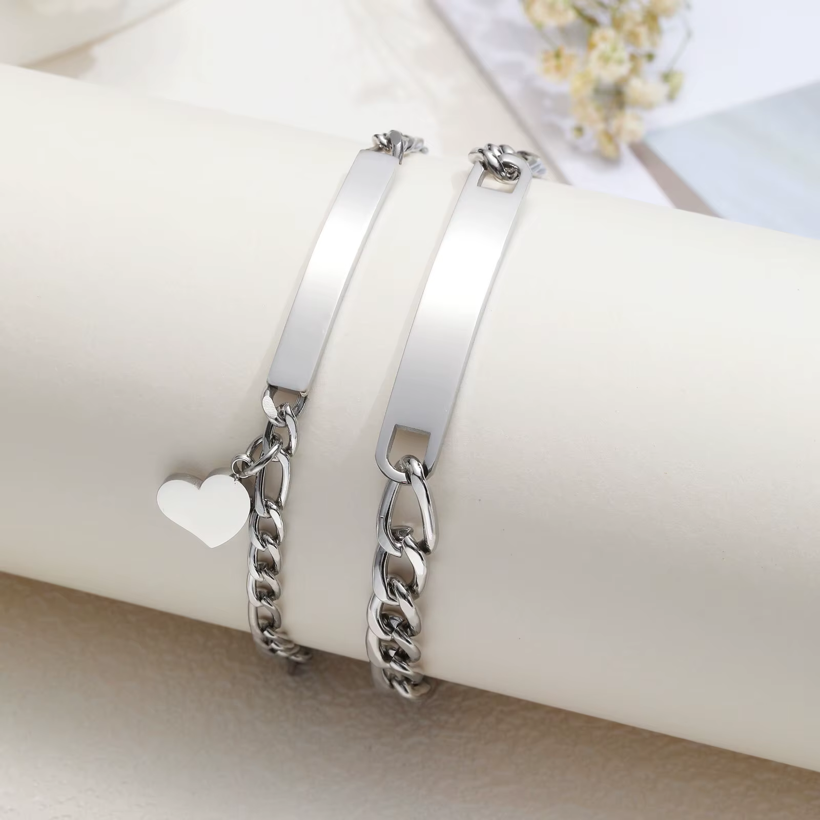 Vnox – bijoux personnalisés pour cadeau de saint-valentin, Bracelets de promesse d'amour pour femmes