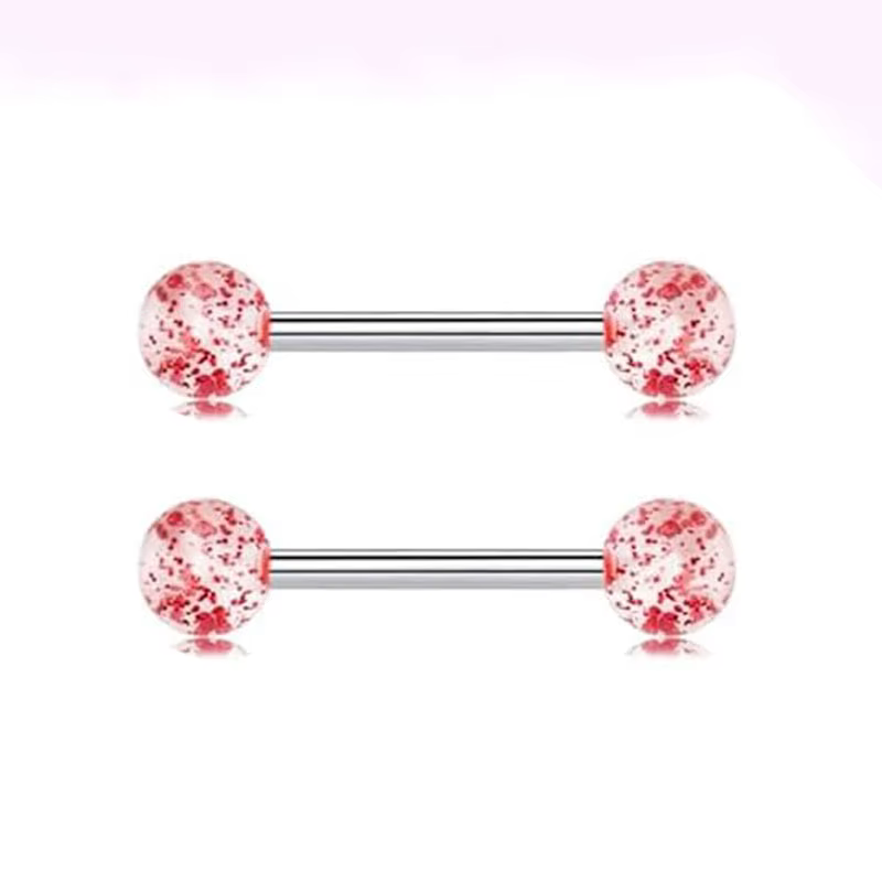 2 pièces rose coeur mamelon Piercing haltère brillant cristal mamelon anneaux en vrac pour les femme