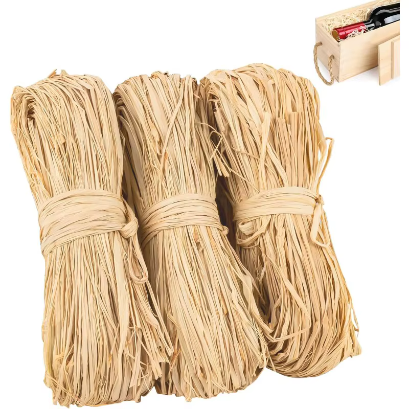 Lot de 3 cordes en raphia naturel pour invitations de mariage, emballage cadeau, décoration florale