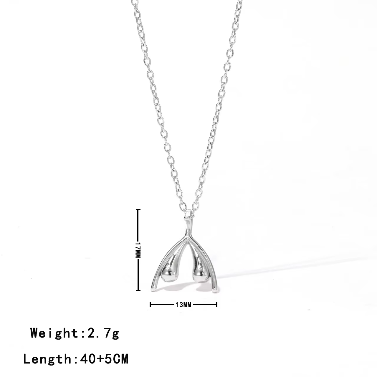 Collier pendentif queue de poisson hypoallergénique pour cadeau de fille en acier inoxydable plaqué 