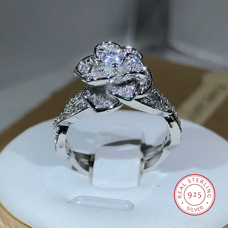 Bague en argent Sterling 925, anneau tridimensionnel entrelacé en Zircon blanc, plein de diamant, bi