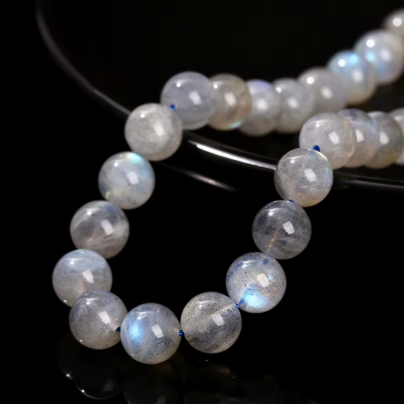 Pierre de lune grise naturelle 3A, Labradorite brillante, pierres précieuses fines 4 6 8 10mm pour l