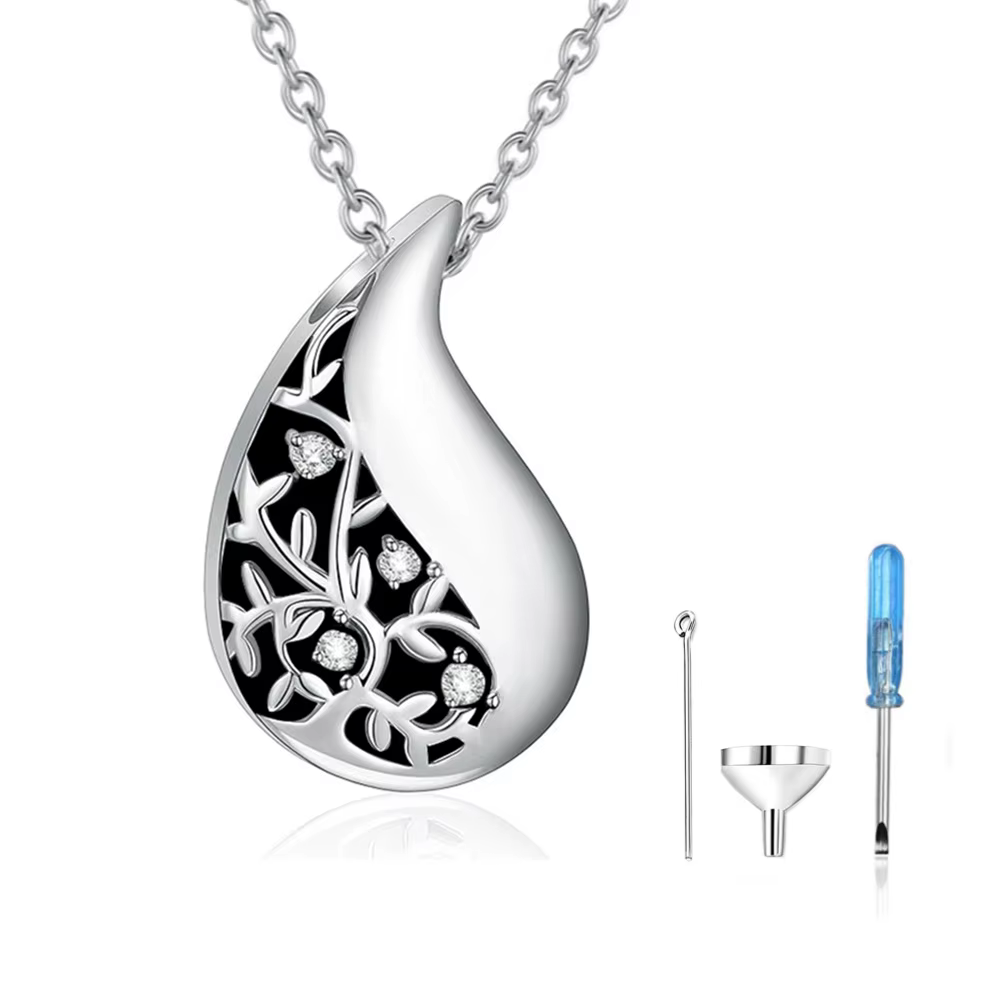 Bijoux de crémation, collier d'urne en forme de larme pour cendres, pendentif commémoratif en acier 