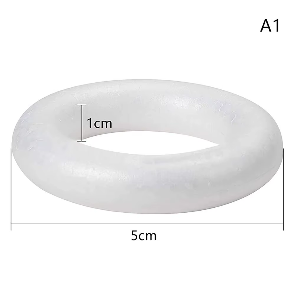 Anneau rond en mousse pour artisanat de Noël, couronne de bricolage faite à la main, décorations de 