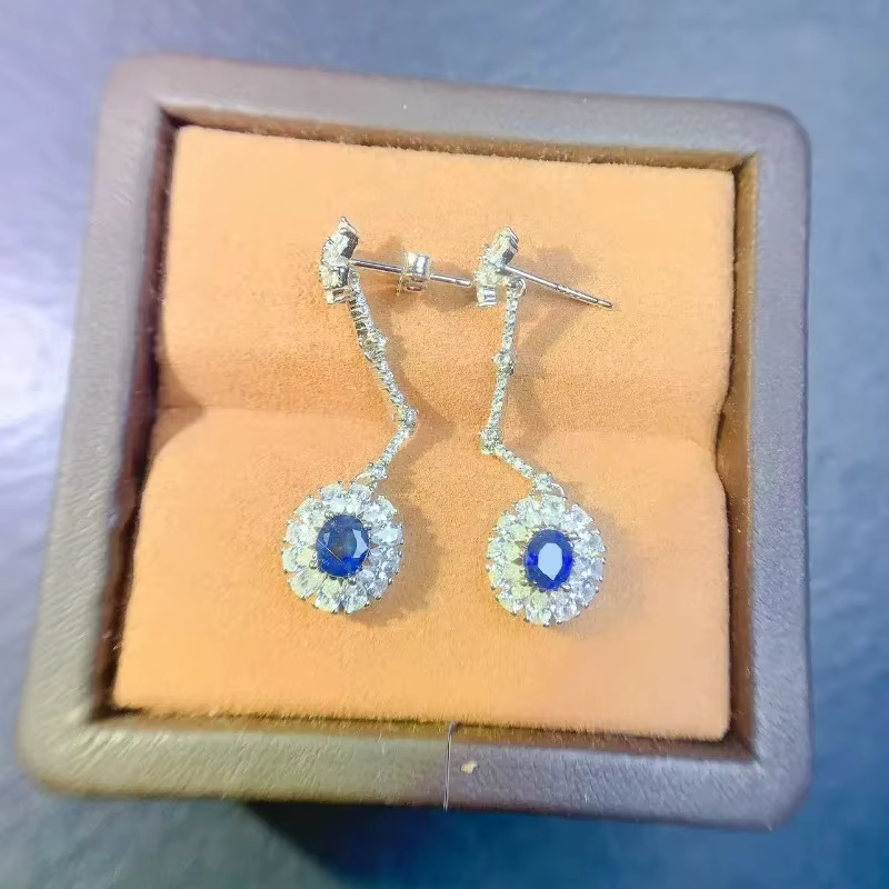 Saphir naturel en argent pur S925, les quatre pierres précieuses du monde, bijoux de haute qualité, 