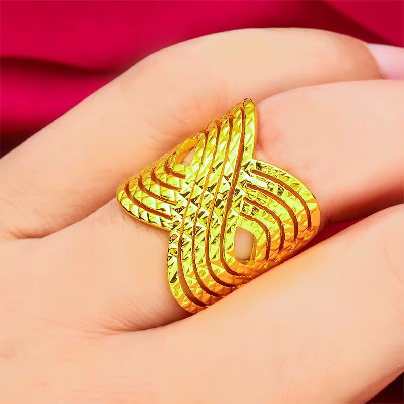 Bague torsadée grande taille Kryos Jewelry pour femme en or 24 carats AU999 - Or AU999 qui conserve 