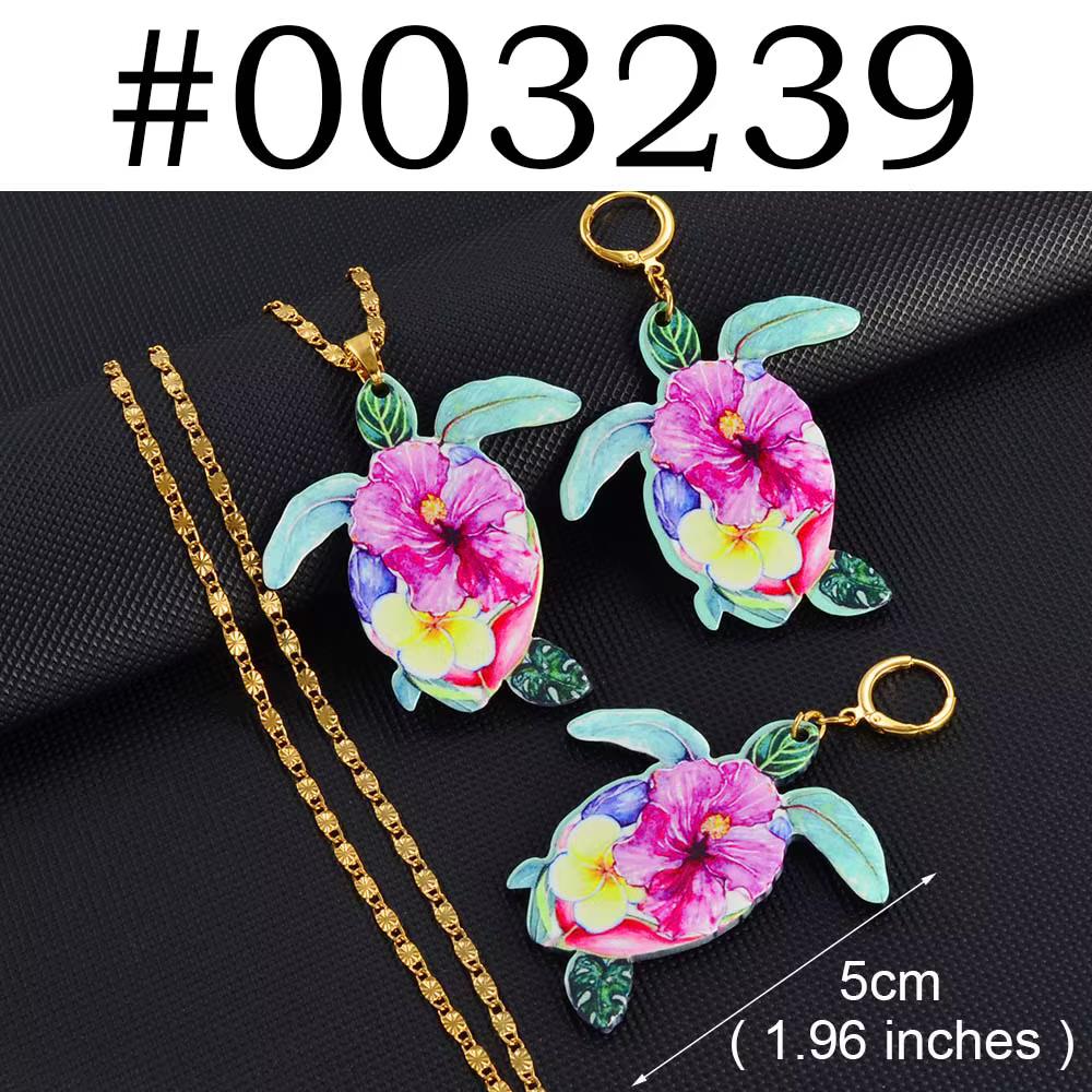 Ensembles de bijoux en fleurs tropicales hawaïennes, collier et boucles d'oreilles, cuir chevelu, to