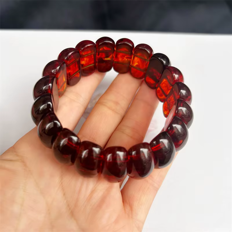 Bracelet en ambre de la Baltique véritable pour hommes et femmes, pierre précieuse de guérison, bijo