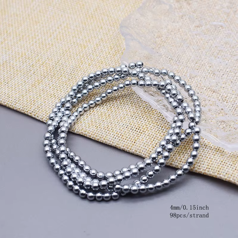 Placage argent couleur rétention naturel hématite pierre entretoise perles en vrac pour la fabricati