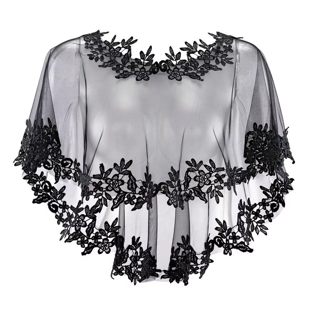 Femmes fête mariée décontracté dentelle châle mariage Cape robe de soirée Cape Style châle élégant l