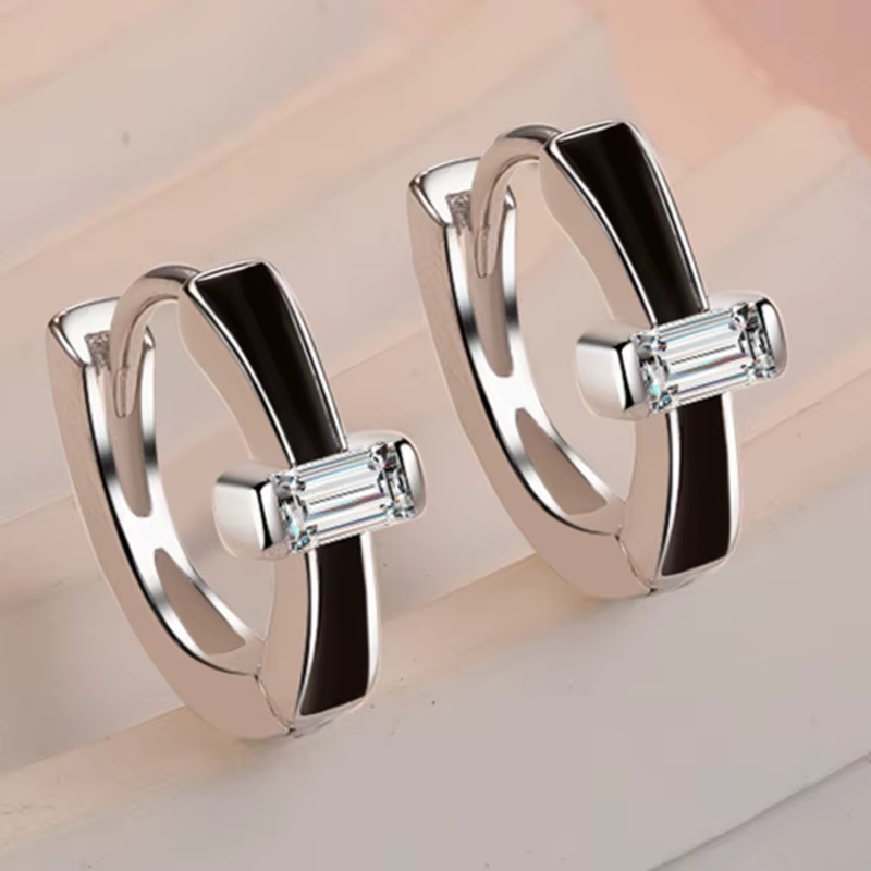 Boucles d'oreilles en argent Sterling 925, bijoux fins incrustés de cristal de Zircon, boucles d'ore
