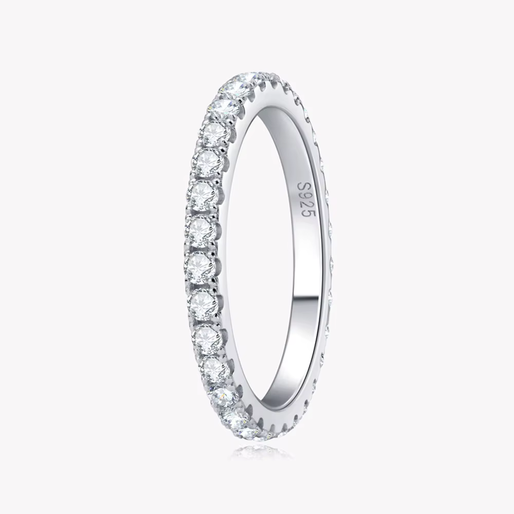 KNOBSPIN-Bague Moissanite en Argent Sterling 925 et Or Blanc Massif 18k, Alliance d'Éternité, Fiança