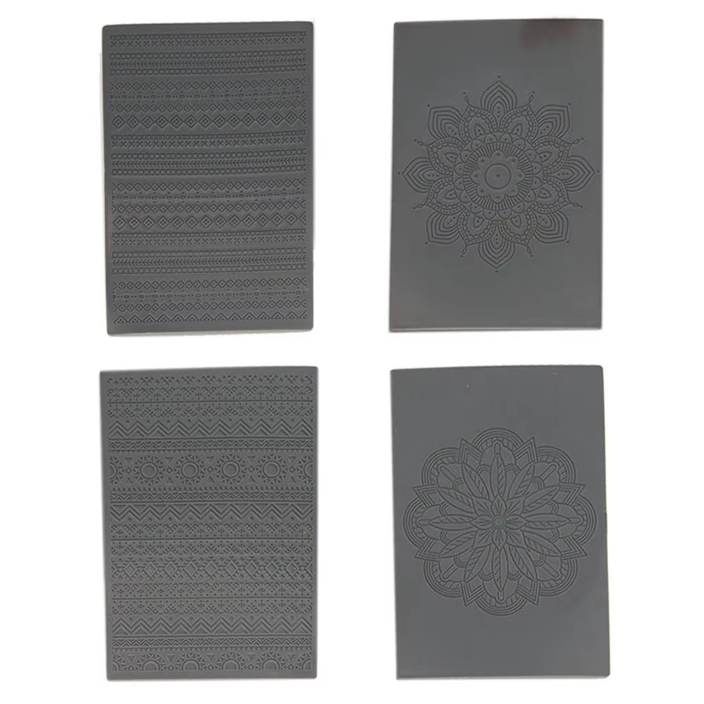 Tapis de gaufrage de Texture d'argile polymère, motif de fleur de vigne de Mandala, poterie, coupe-a