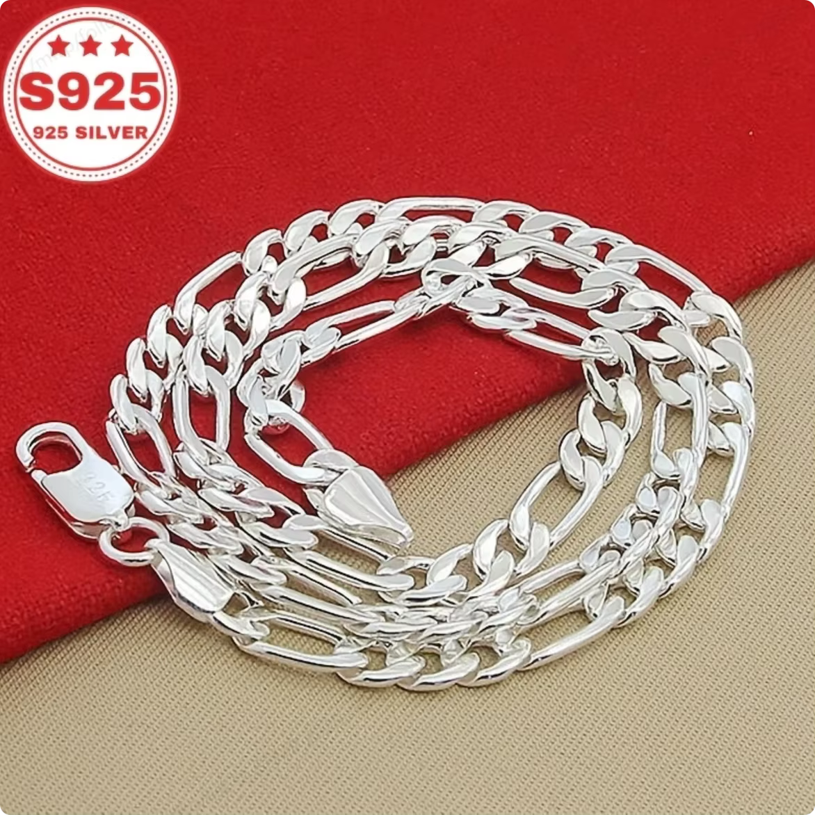Collier chaîne en argent Sterling 925 de 6mm, bijoux à la mode pour hommes et femmes, accessoires de