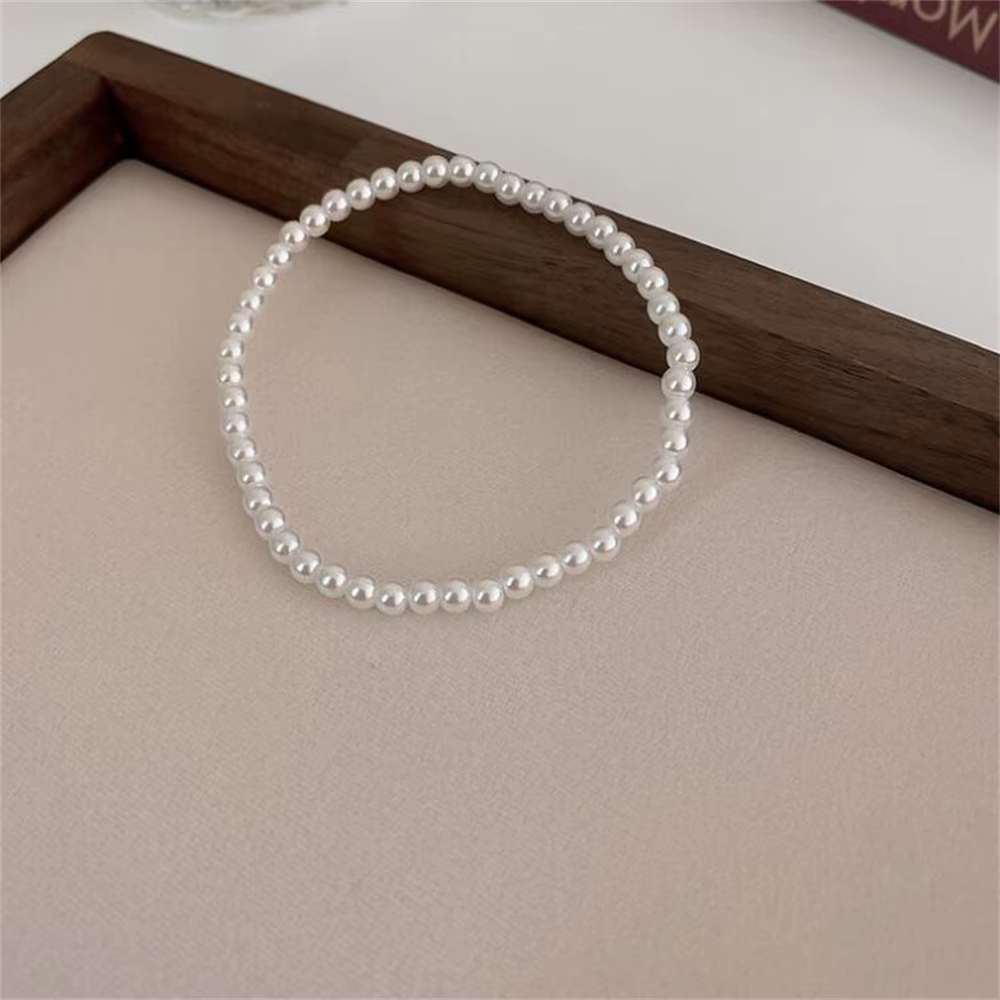 Bracelet de perles d'imitation rétro Simple pour femmes, perles acryliques extensibles pour hommes, 