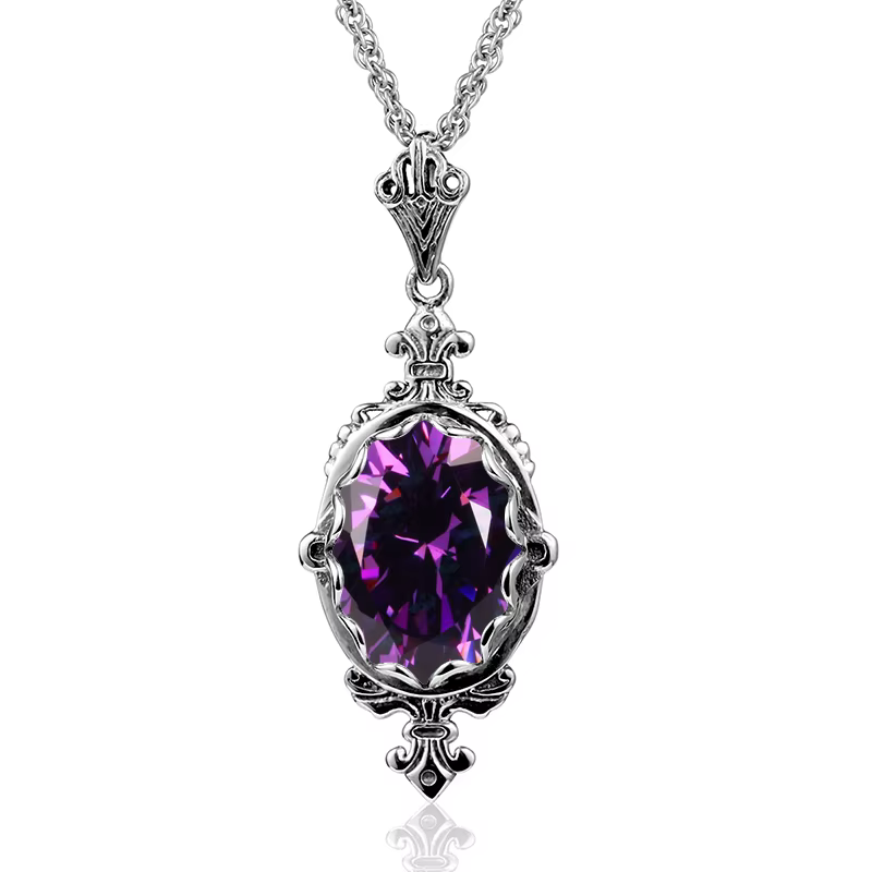 Szjinao – collier pendentif classique pour femmes, en argent 925 véritable pierre d'améthyste, cadea