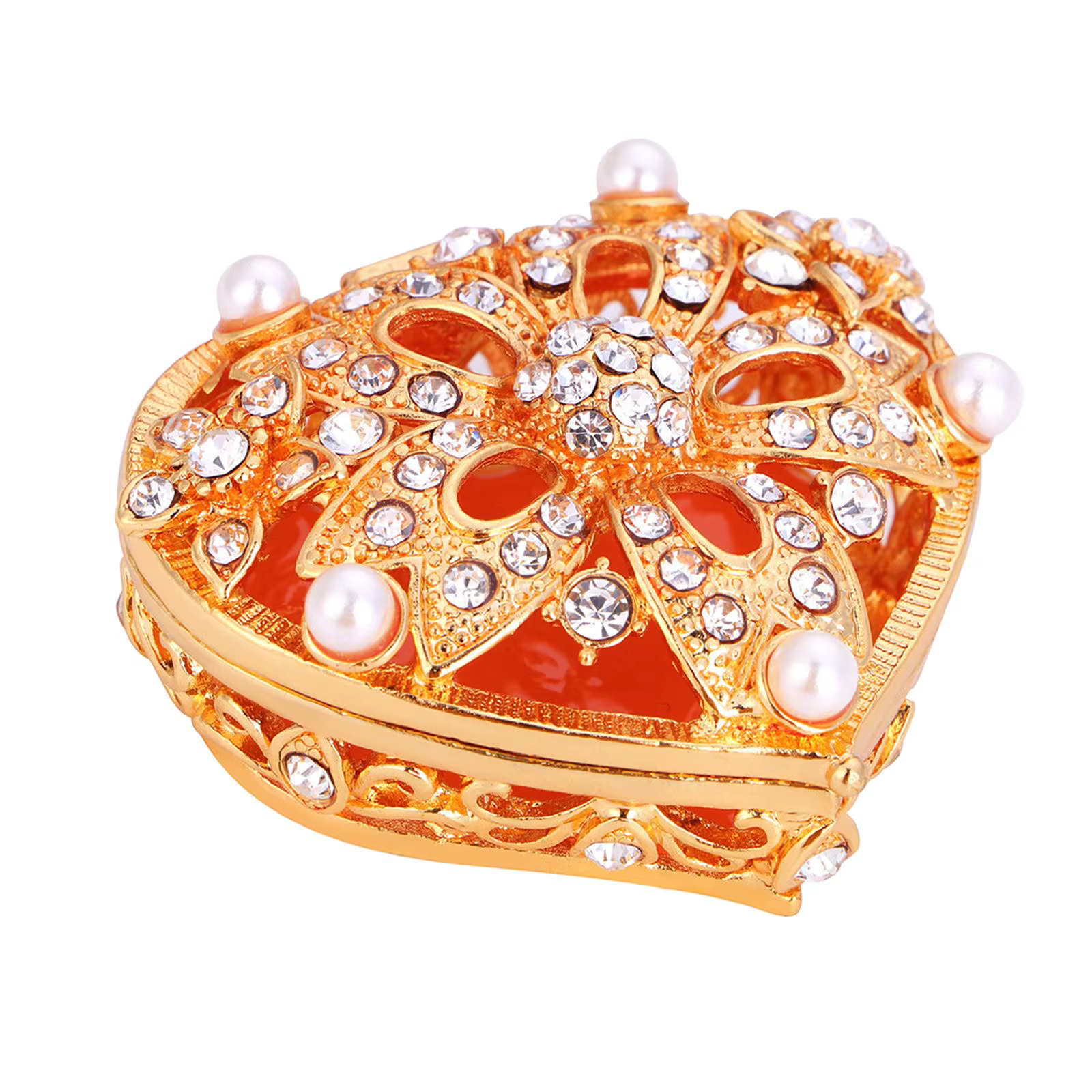 Boîte à bijoux en forme de cœur pour femme, mini conteneur métallique, boîte à bijoux de mariage en 