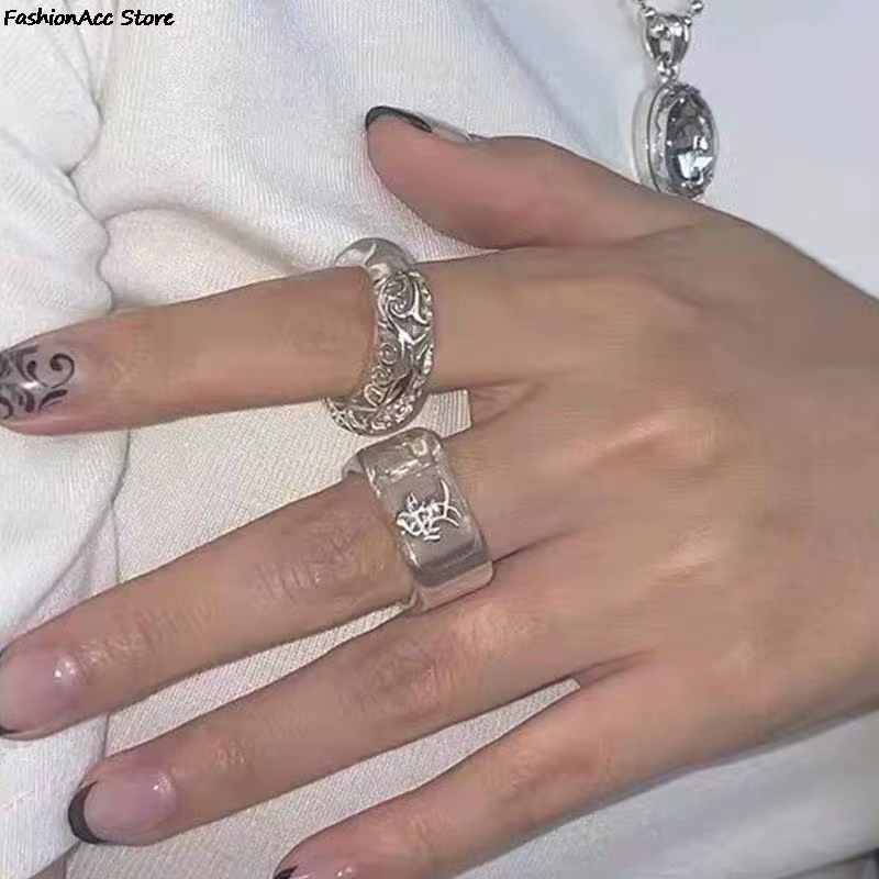 Bague transparente en résine pour femmes, anneau d'amour coréen, Vintage, cadeaux d'amitié, fête Pun