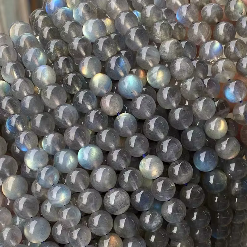 Pierres précieuses naturelles AAA, Labradorite à lumière bleue polie, perles rondes en vrac pour la 
