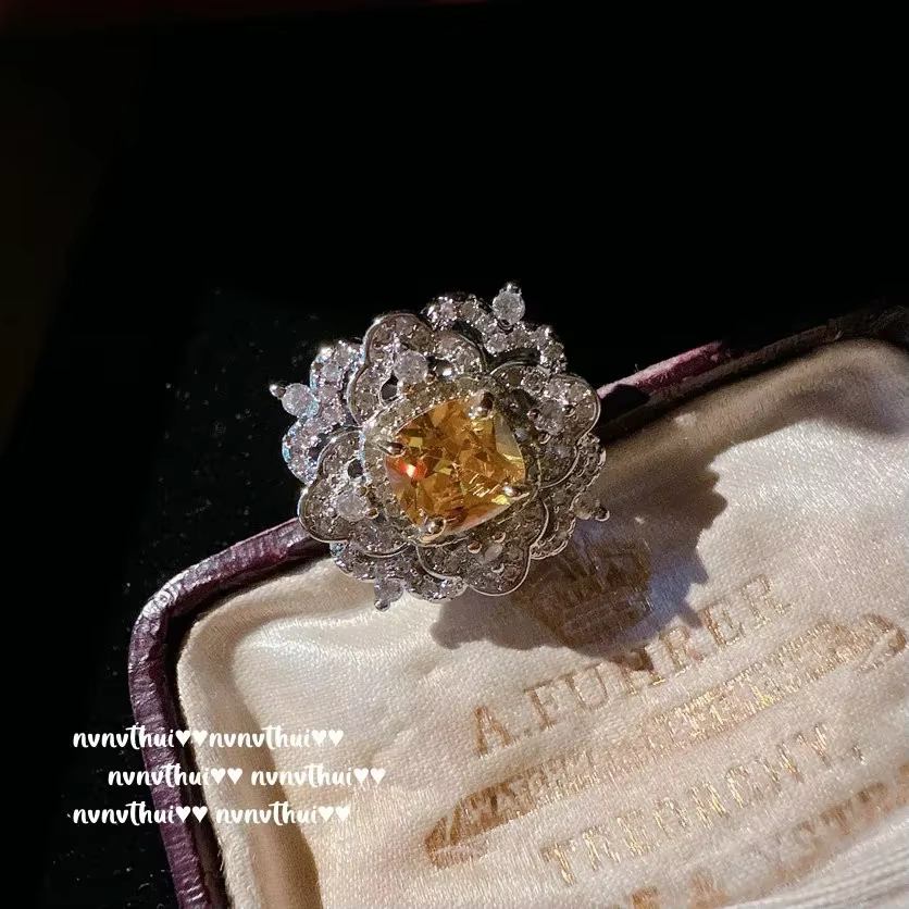 Ensembles de bijoux en argent 925 vintage pour femmes, pierres précieuses taillées princesse, diaman