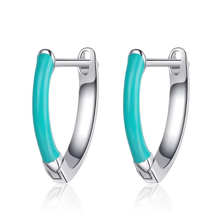 Mode enfant 925 argent zircone géométrique V forme boucles d'oreilles fille femmes belle Huggies bou