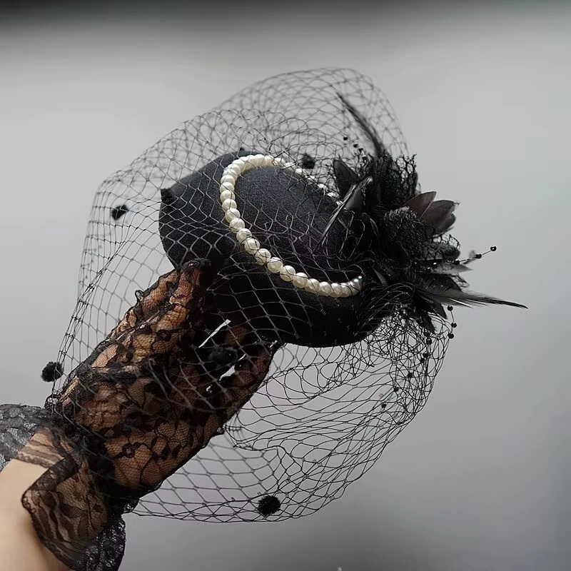 Chapeau haut-de-forme de mariée, chapeau fascinateur en plumes pour femmes, fascinateurs de mariage 