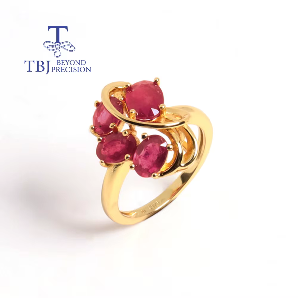 Bague en argent 925 avec rubis naturel, Design de luxe léger, élégante pour femmes, bijoux fins, cad