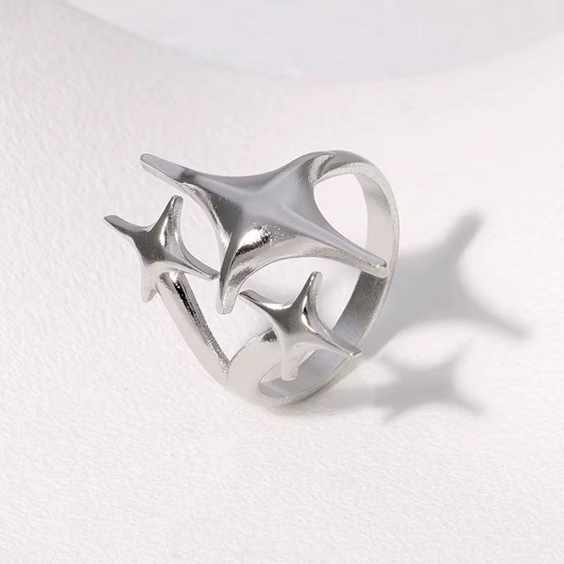 Nouvelle bague européenne et américaine en acier inoxydable, Niche Design pour adolescents, avec éto
