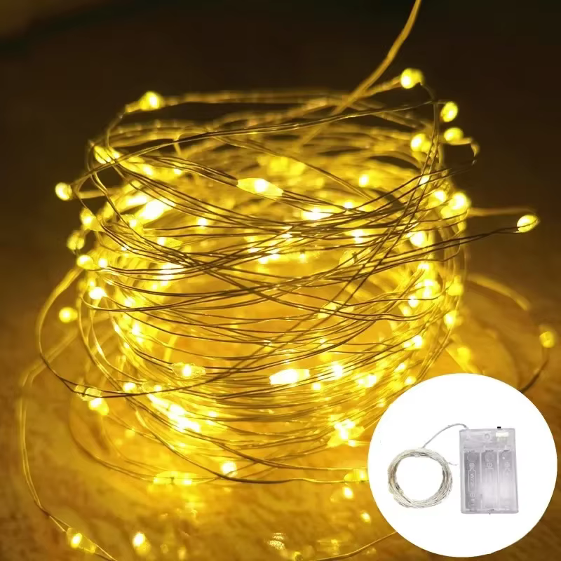 Guirlandes lumineuses LED à piles, décorations de Noël, de mariage, de chambre à coucher, guirlandes