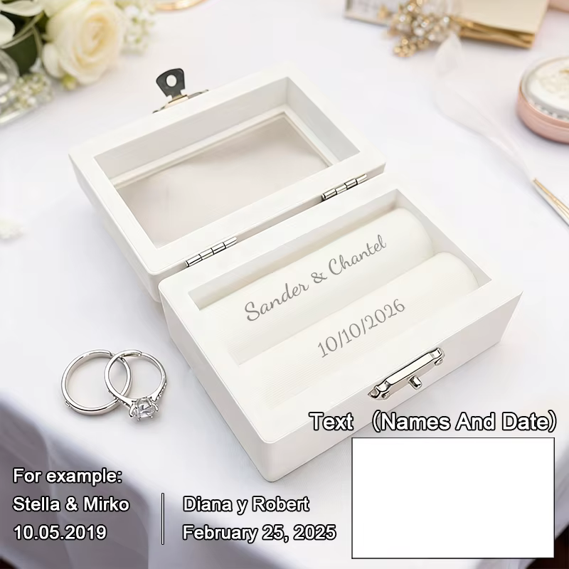 Boîte à alliances personnalisée, boîte à alliances sur mesure pour cérémonie, boîte à alliances grav