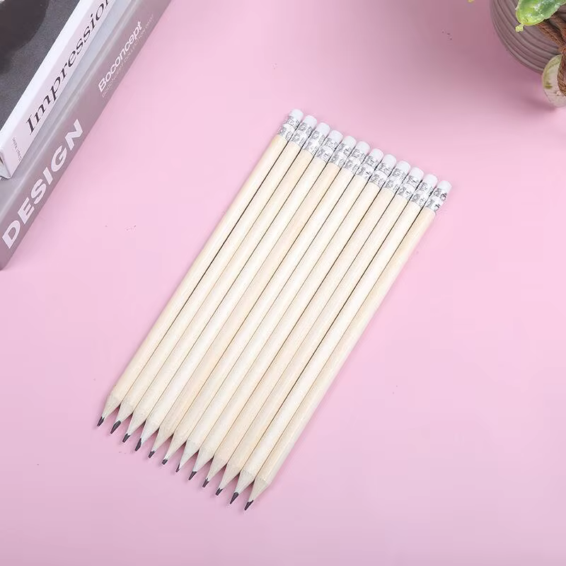 Crayons en bois gravés personnalisés, stylo de décoration scolaire personnalisé avec gomme, cadeaux 