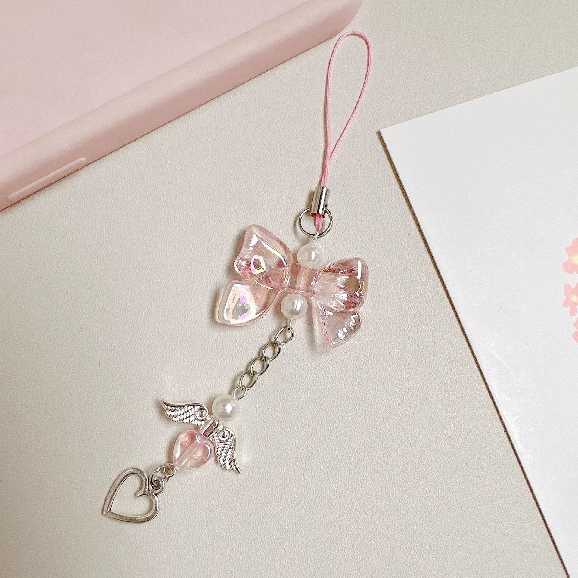Ziai – chaîne de téléphone à breloques, 1 pièce, pendentif tendance, lanière à nœud, sangle de télép