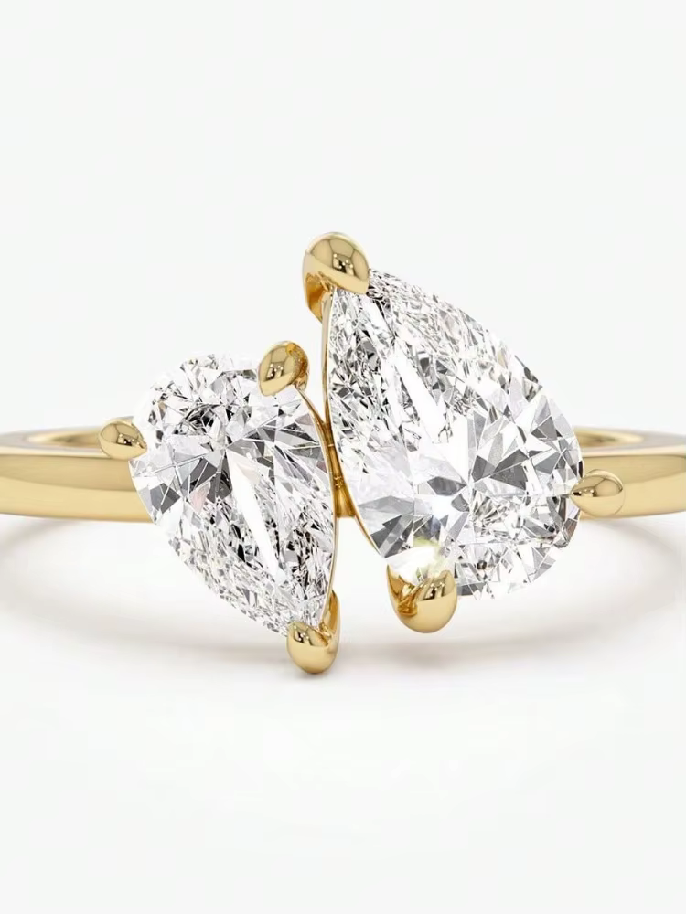 Bague en argent Sterling 925 pour femmes, classique, simple, en Zircon, goutte d'eau, fiançailles, m