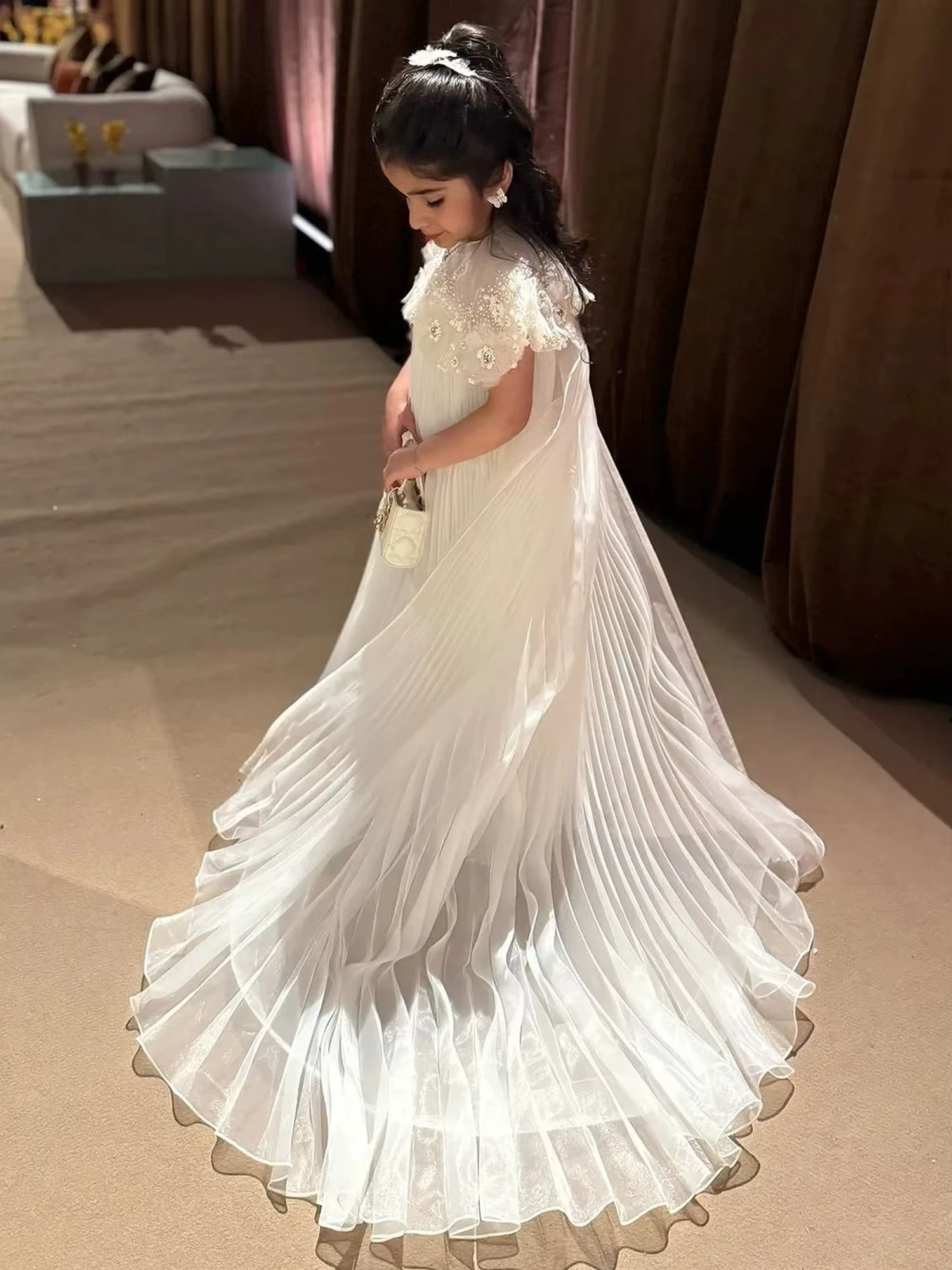 Robes de demoiselle d'honneur blanches pour mariage, avec des Appliques florales, longueur au sol, r